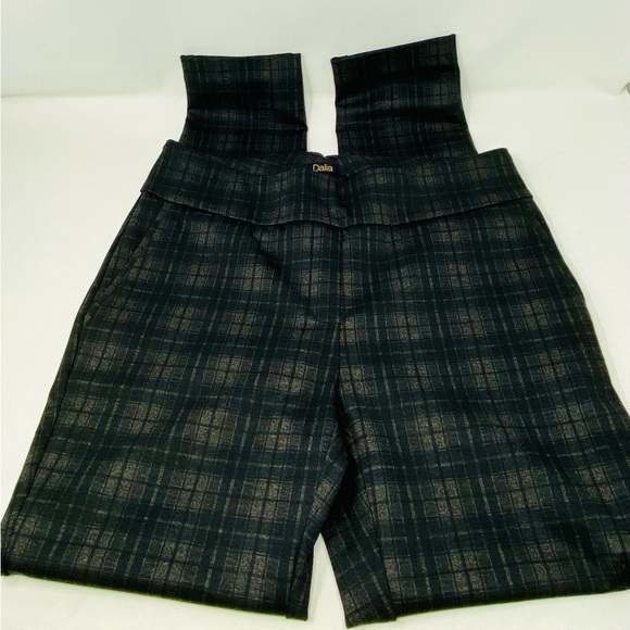 Women’s Dalia Gray Plaid Classic Style Dress Pants Leggings - Picture 4 of 7